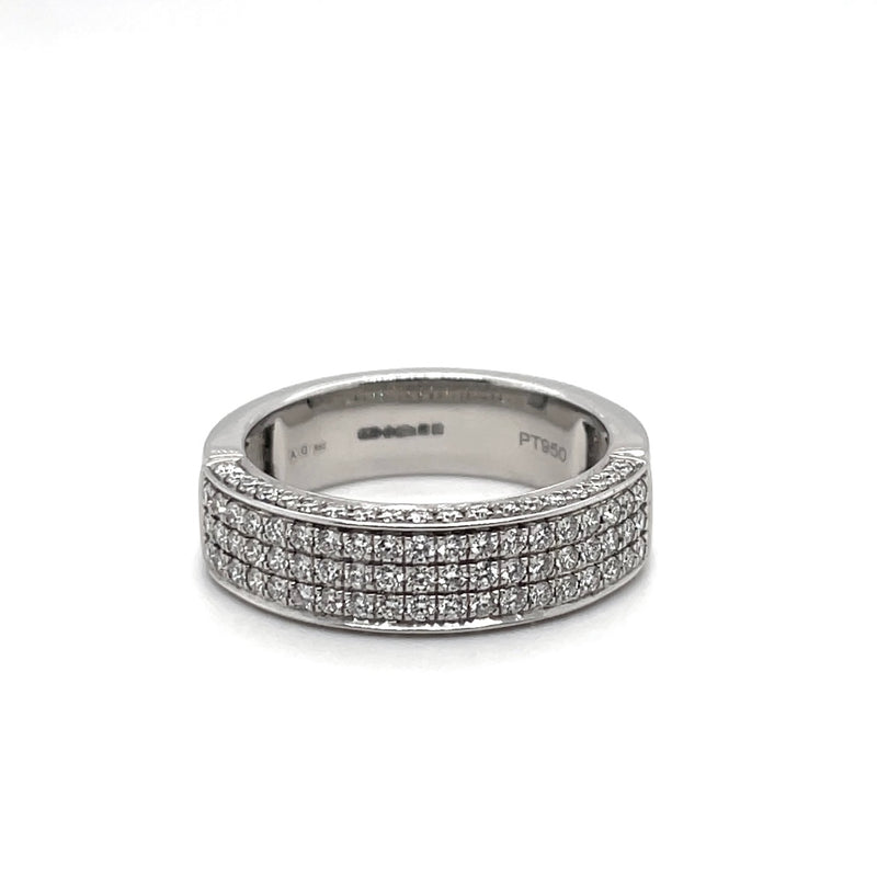 Triple Row Round Diamond Band