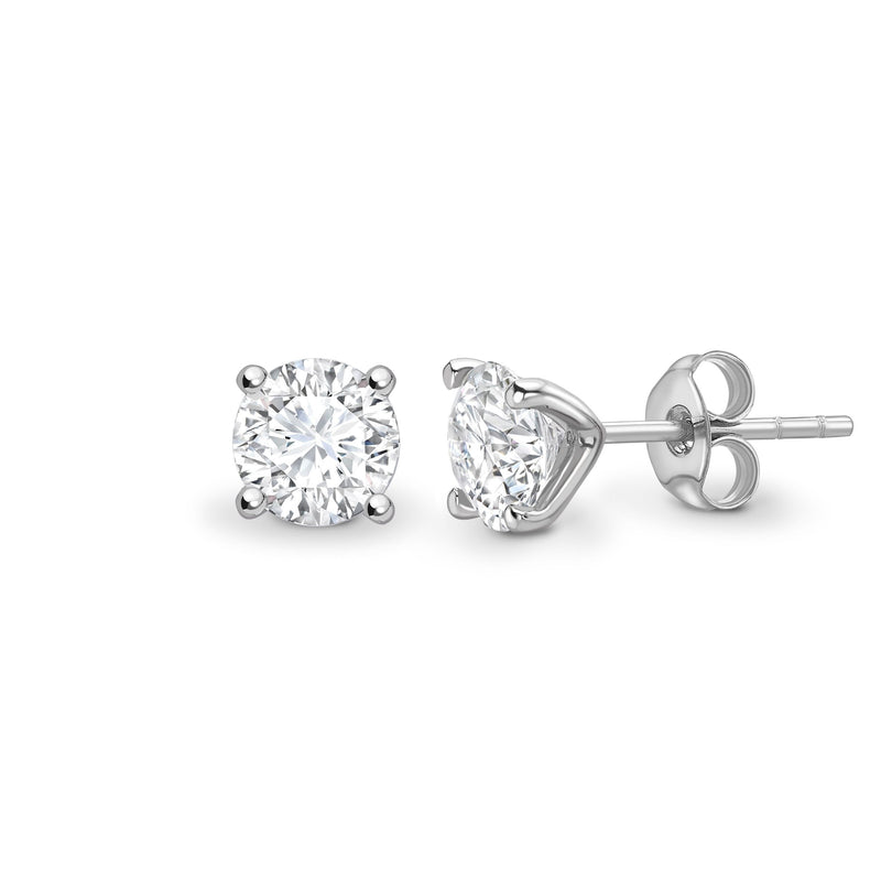 Lab Grown Round Brilliant Cut Diamond Earring Studs