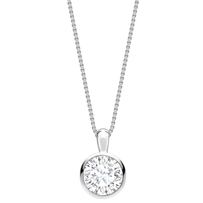 Round Diamond Solitaire Bezel Pendant
