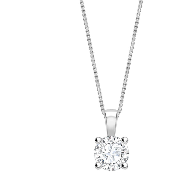4 Claw Round Diamond Solitaire Pendant