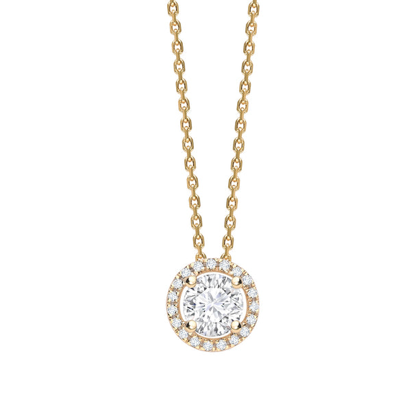 Round Diamond Halo Pendant