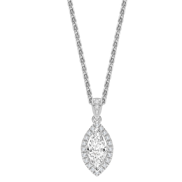 Marquise Diamond Halo Pendant