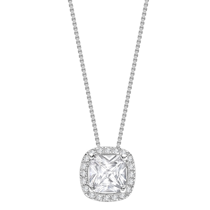 Cushion Diamond Halo Pendant