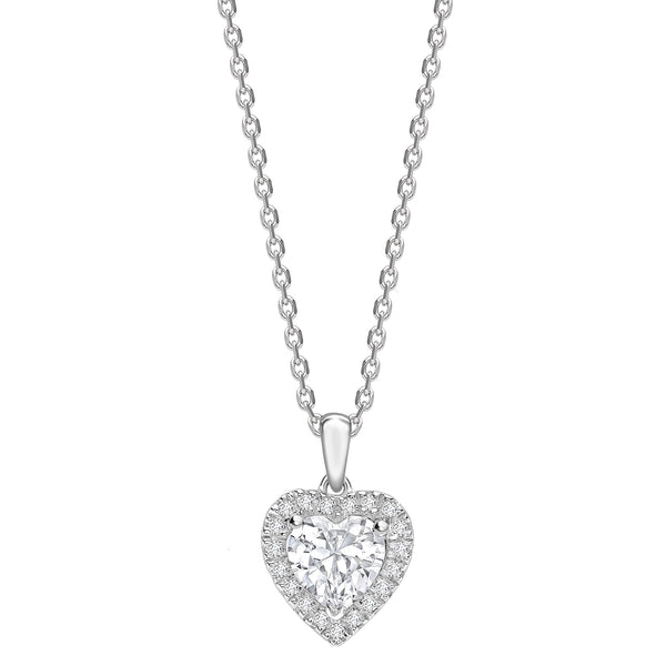 Heart Diamond Halo Pendant