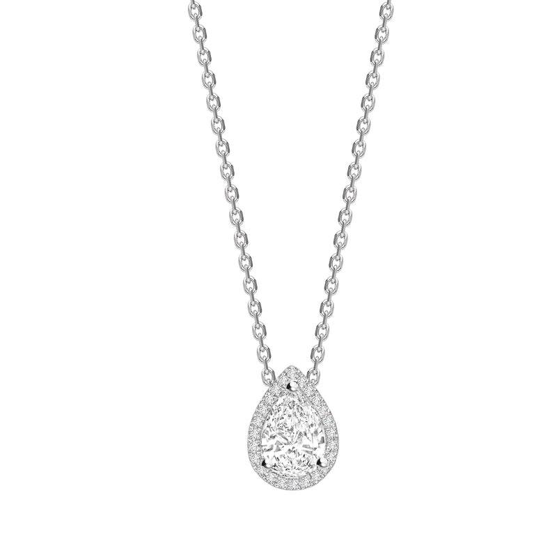 Pear Diamond Halo Pendant