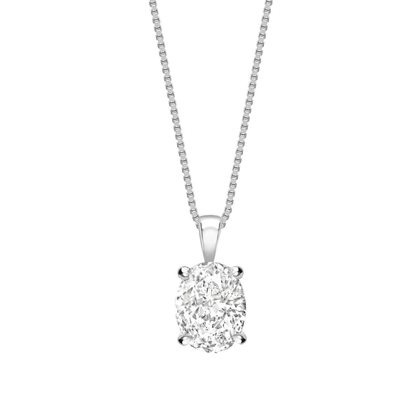 Oval Diamond Solitaire Pendant
