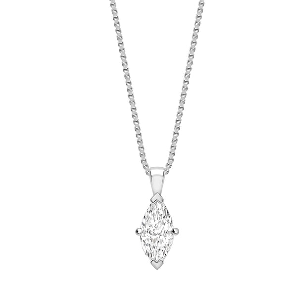 Marquise Diamond Solitaire Pendant