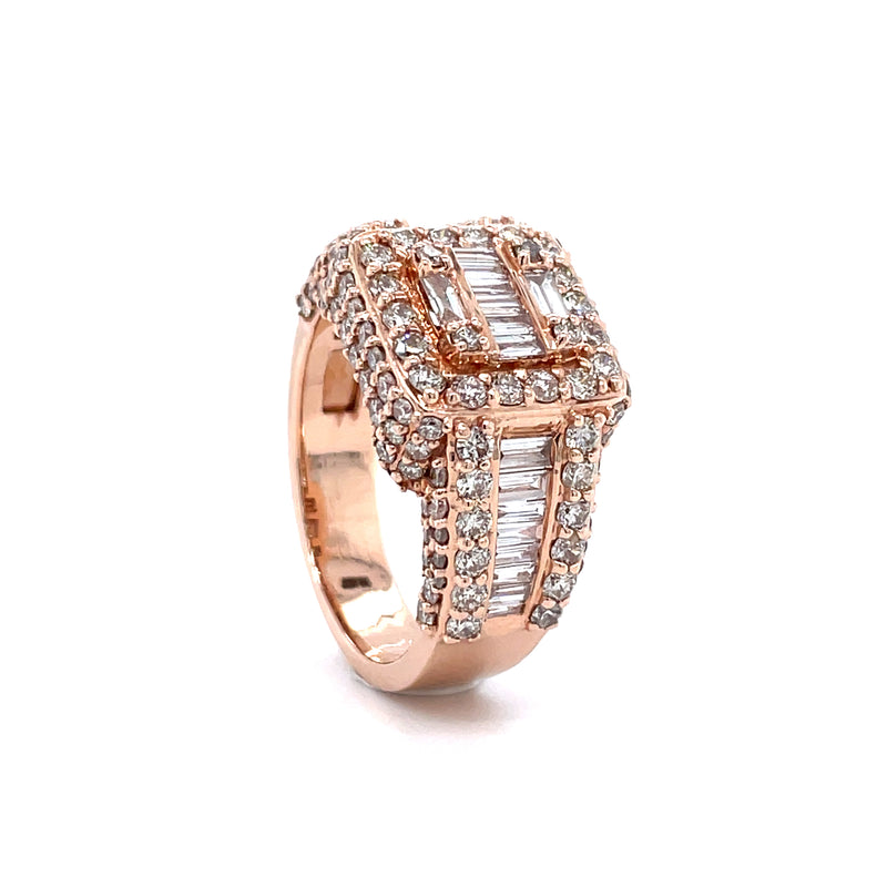 14K Rose Gold Diamond Gents Rings - 4.84CT