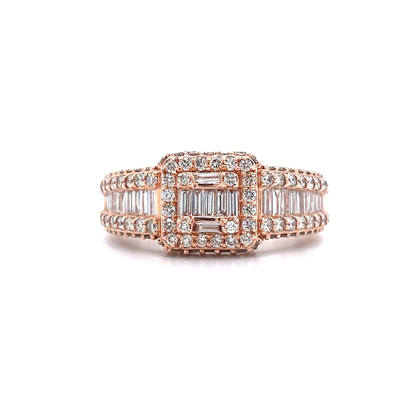 14K Rose Gold Diamond Ring - 2.66CT