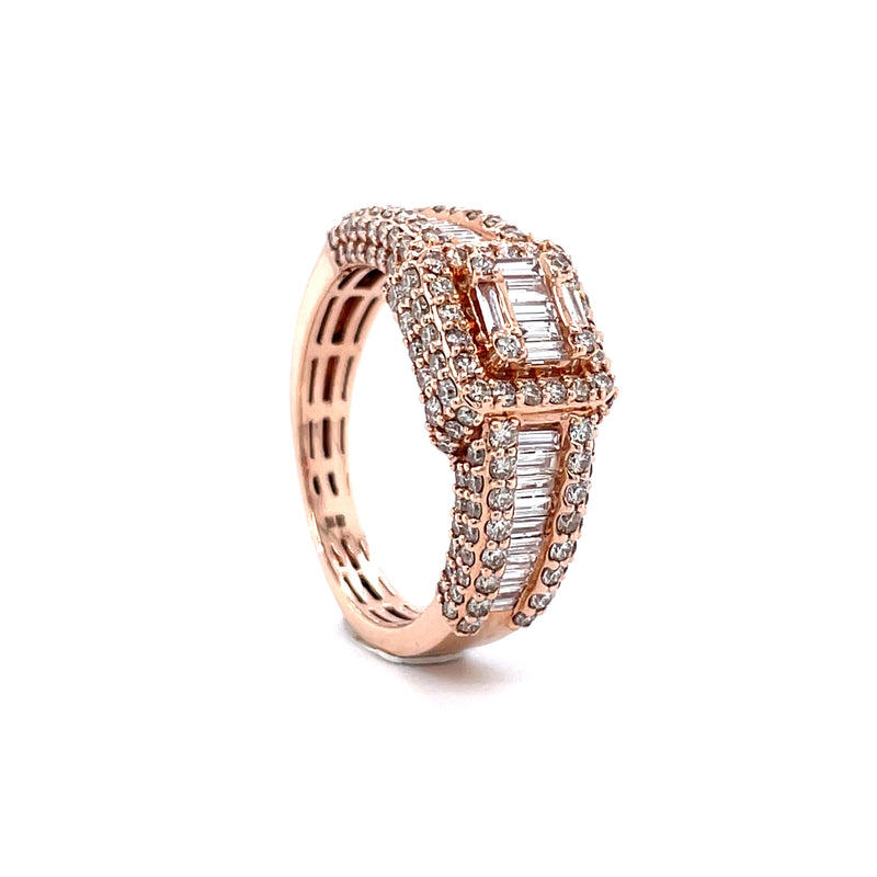 14K Rose Gold Diamond Ring - 2.66CT