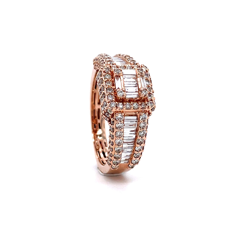 14K Rose Gold Diamond Ring - 2.66CT