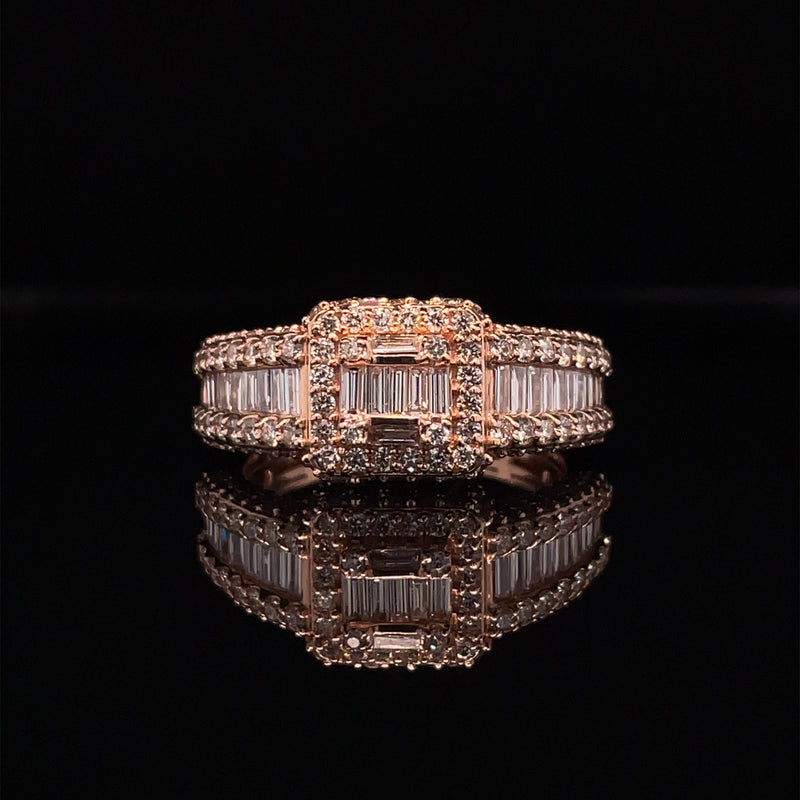 14K Rose Gold Diamond Ring - 2.66CT