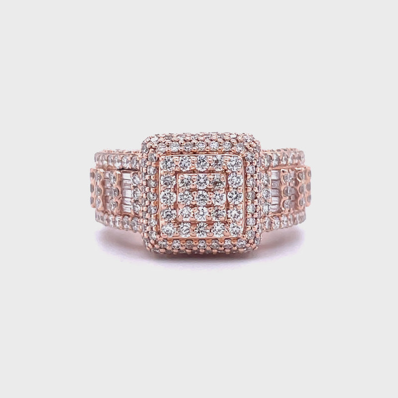 14K Rose Gold Gents Ring - 4.46CT