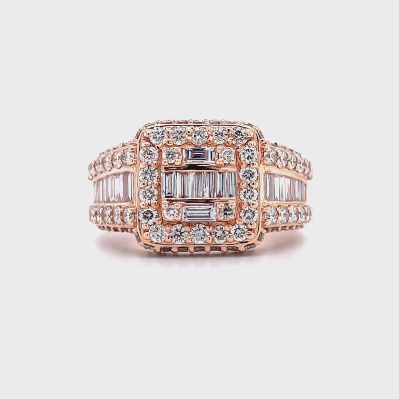 14K Rose Gold Diamond Gents Rings - 4.84CT