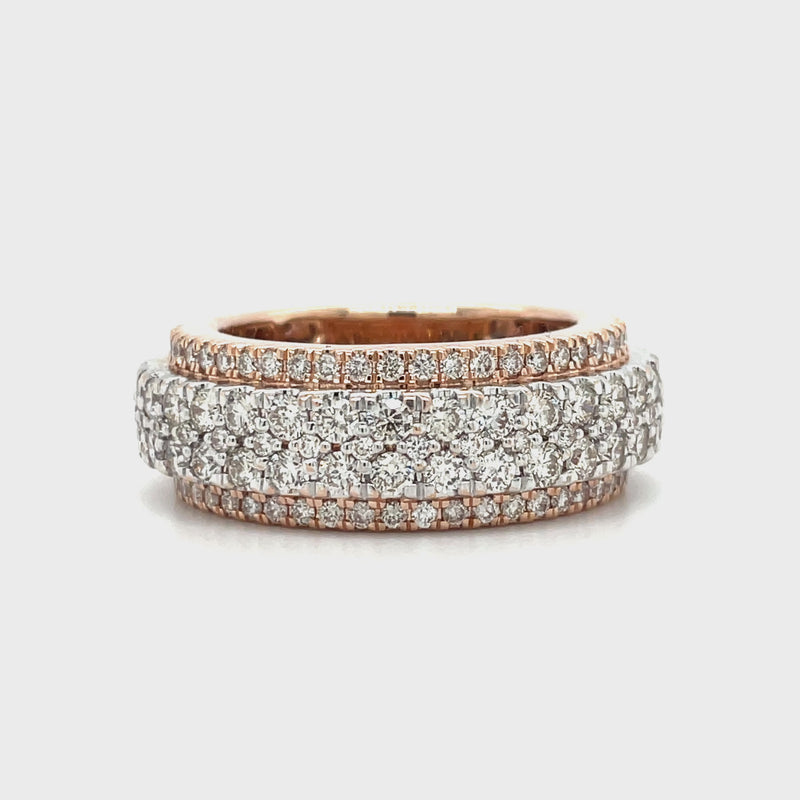 Natural 14K Rose and White Gold Gents Band - 4.65CT
