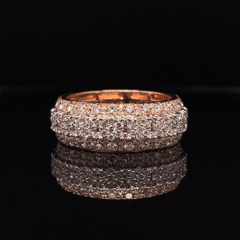 14K Rose Gold Diamond Band - 2.28CT